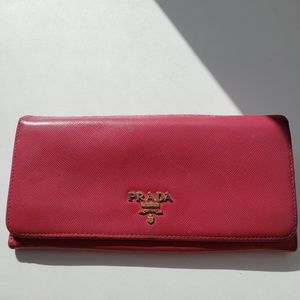 Authentic Prada Saffiano Large Wallet, Pink